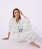 Women's buttoned printed cotton pyjamas white/multicolor
