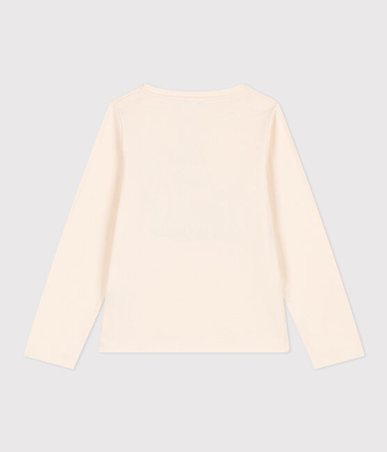 Girls' long-sleeved cotton T-shirt AVALANCHE Ecru