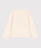 Girls' long-sleeved cotton T-shirt AVALANCHE Ecru