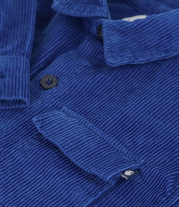 Children's plain corduroy shirt blue