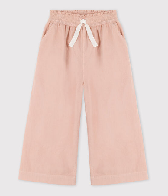 Girls' Loose Fit Velvet Trousers SALINE pink