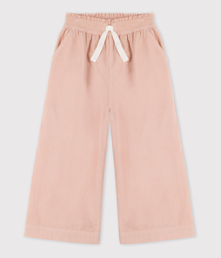 Girls' Loose Fit Velvet Trousers pink