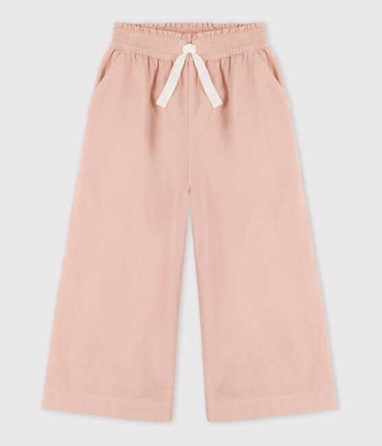 Girls' Loose Fit Velvet Trousers SALINE pink