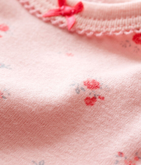 Baby girl's short sleeved body JOLI pink/MULTICO white