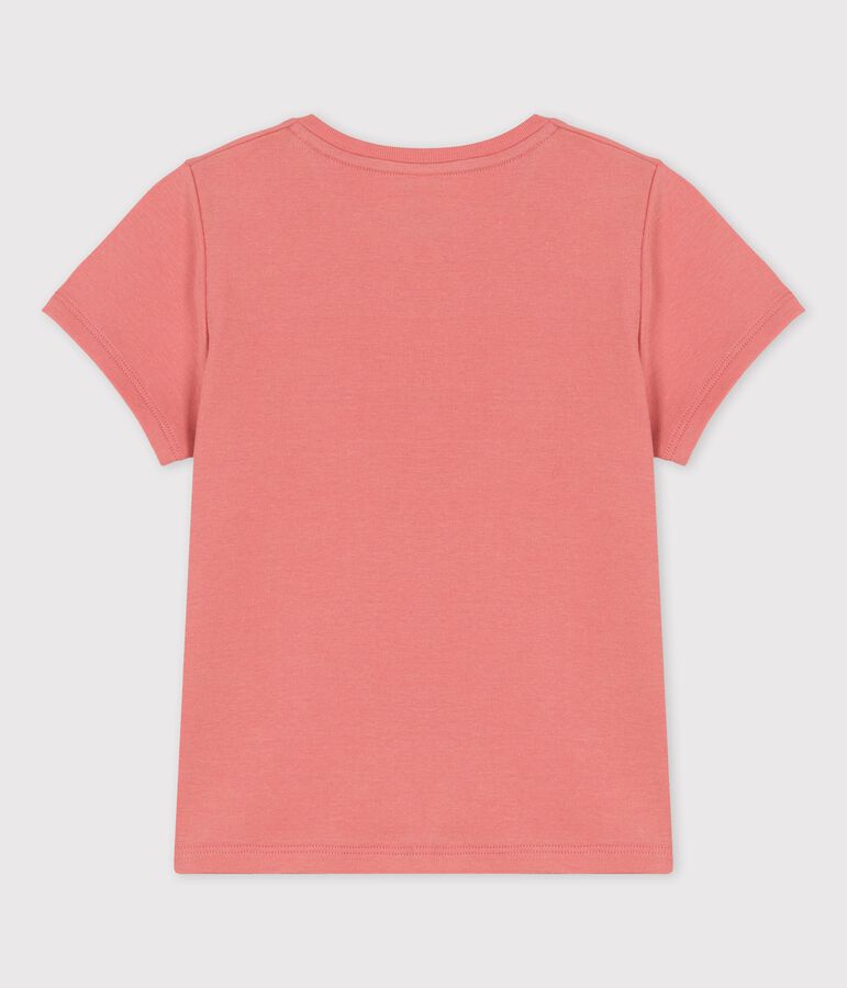 Girls' Short-Sleeved Cotton T-Shirt PAPAYE pink