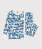Children's Blue Words Unisex Cotton Pyjamas AVALANCHE white/MULTICO