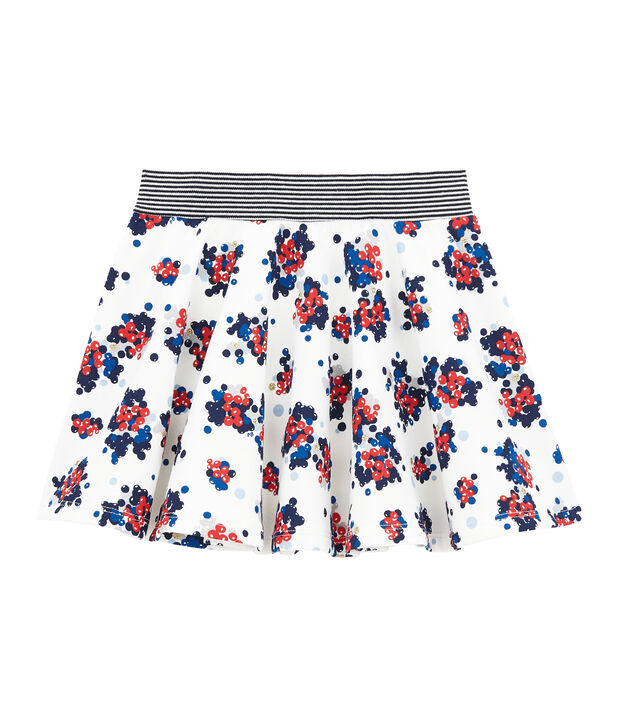 Girl's cotton sweatshirt skirt white/multicolor