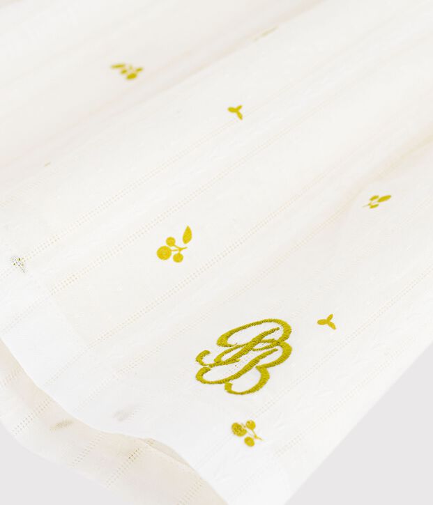 Babies' sleeveless floral print cotton dress white/green