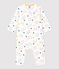 Babies' Footless Cotton Sleepsuit with Collar MARSHMALLOW white/MULTICO white