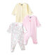 Set of three baby girl's sleepsuits