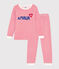 Children's Unisex Striped Velour Pyjamas MARSHMALLOW red/CORRIDA white