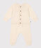 Babies' Wool/Cotton Knit 2-Piece Outfit AVALANCHE Ecru