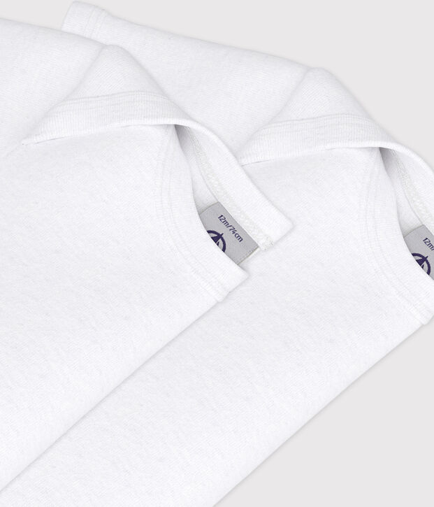 Babies' White Short-Sleeved Bodysuit &ndash; 2-Pack multicolor