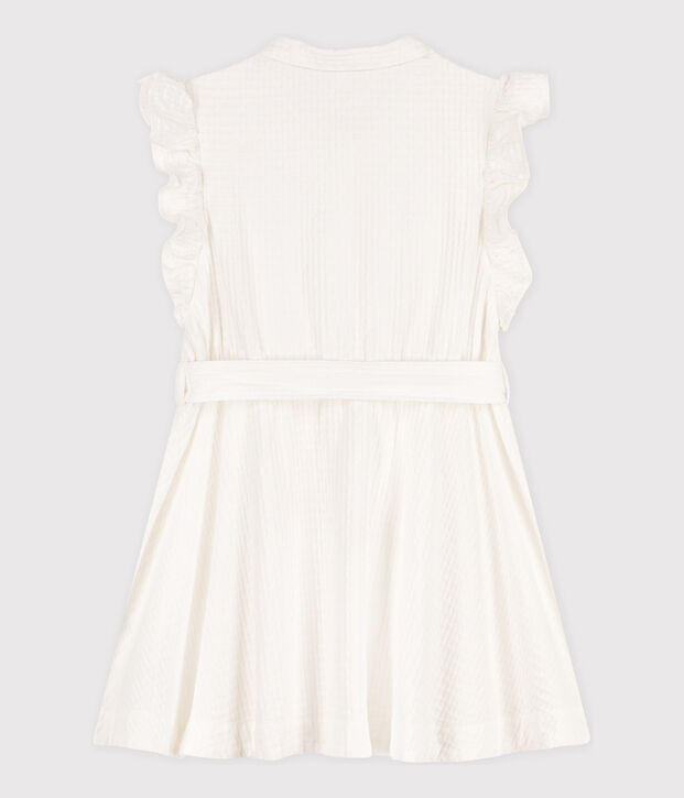 Girls' Sleeveless Seersucker Dress white