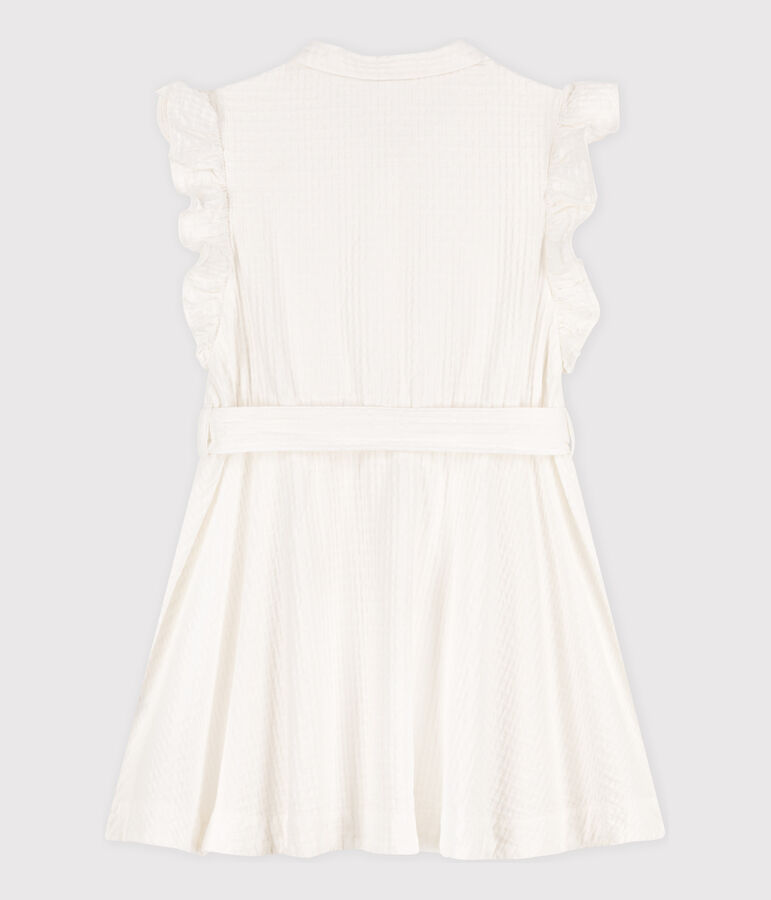 Girls' Sleeveless Seersucker Dress white