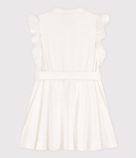 Girls' Sleeveless Seersucker Dress MARSHMALLOW white