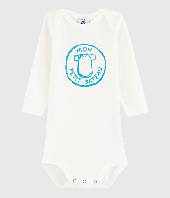 Unisex Babies' Long-Sleeved Bodysuit MARSHMALLOW white/POLISH white