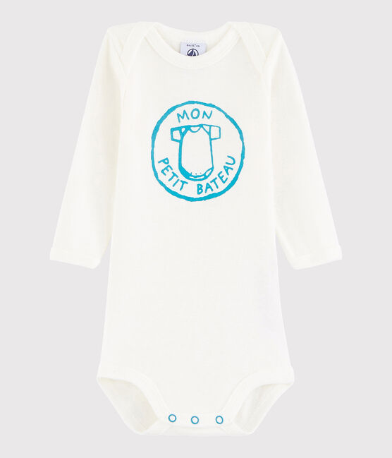 Unisex Babies' Long-Sleeved Bodysuit MARSHMALLOW/POLISH