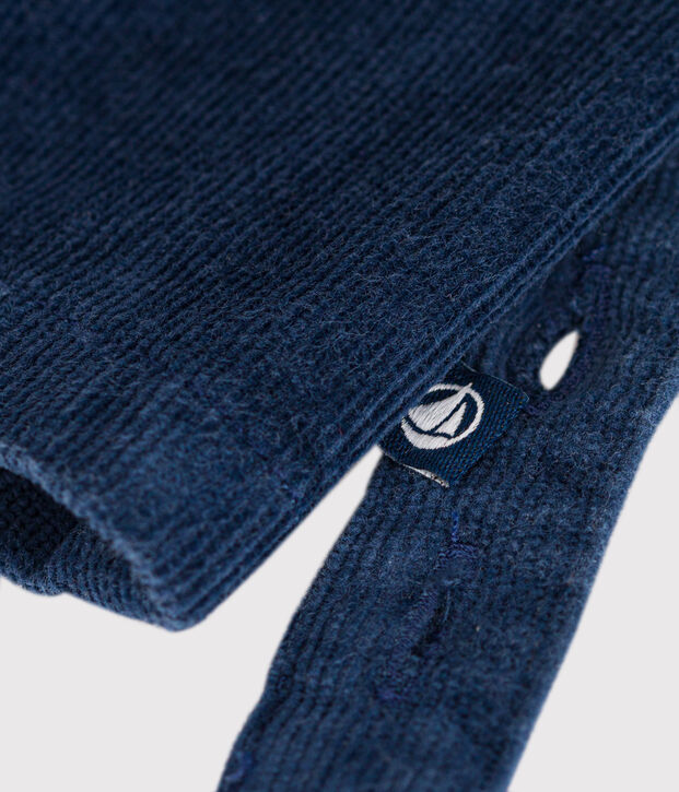 Babies' sleeveless velour dress blue