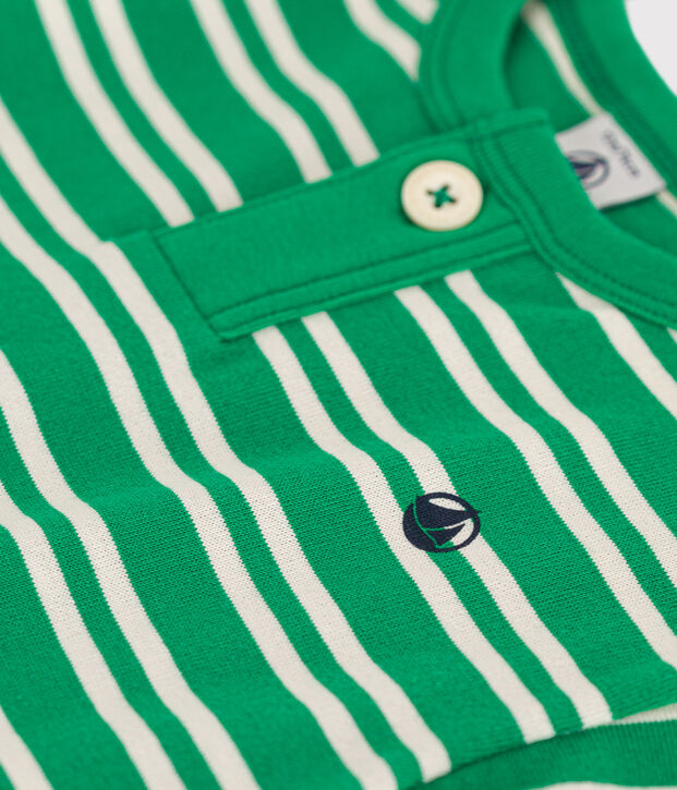 Babies' Short-Sleeved Jersey T-Shirt green/ecru