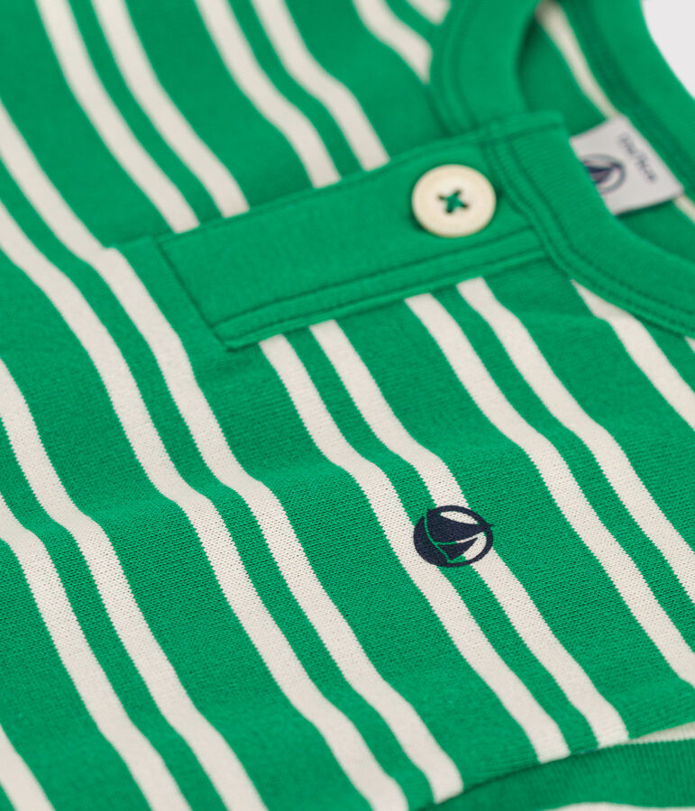 Babies' Short-Sleeved Jersey T-Shirt green/ecru