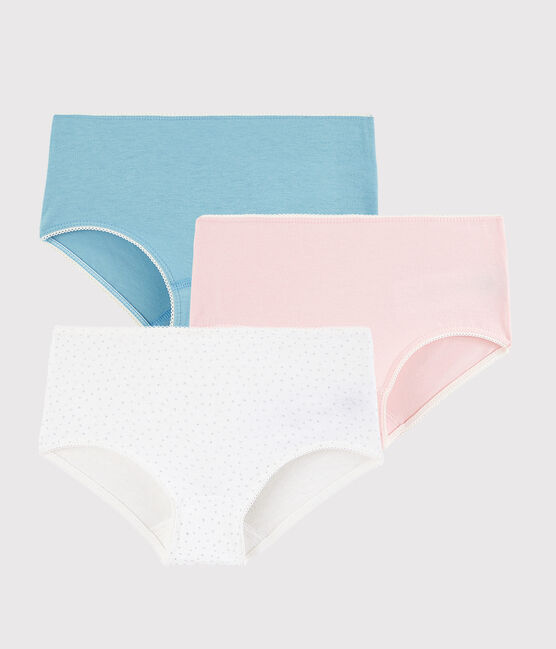 Girls' Silver Spotted Organic Cotton and Elastane Hipsters - 3-Pack variante 1