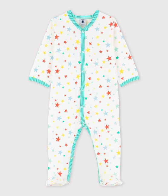 Babies' Colourful Stars Sleepsuit MARSHMALLOW white/MULTICO white