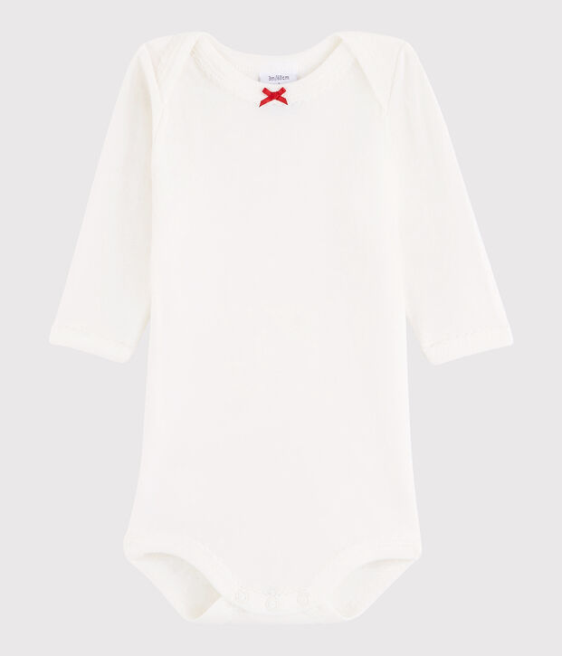 Baby Girls' Long-Sleeved Bodysuit white/red