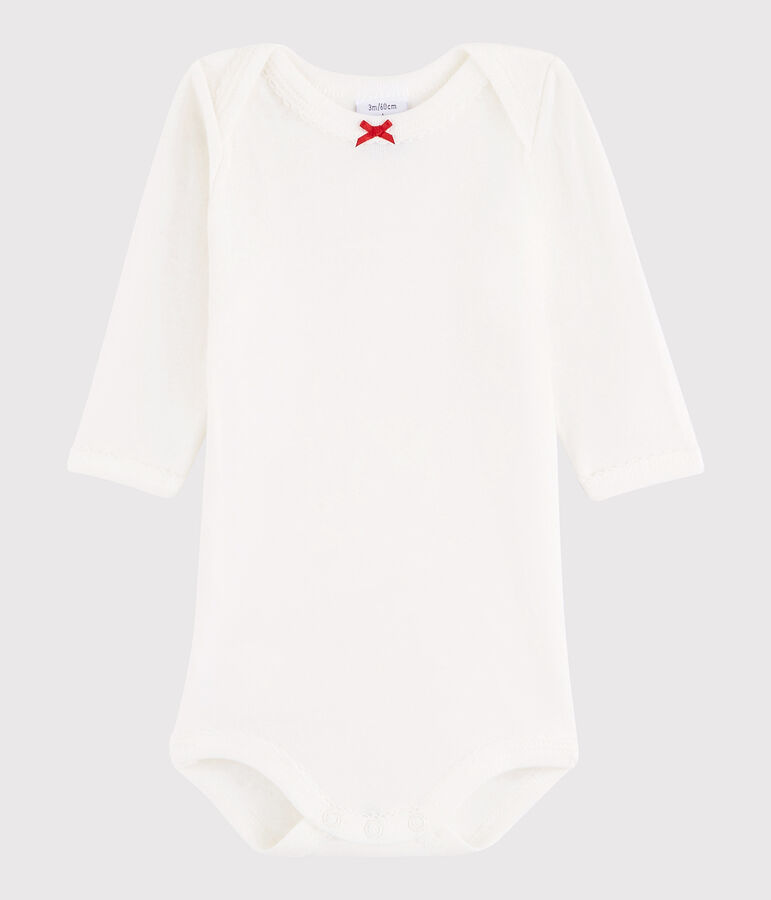 Baby Girls' Long-Sleeved Bodysuit white/red