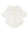 Baby girl's dress and bloomers MARSHMALLOW white