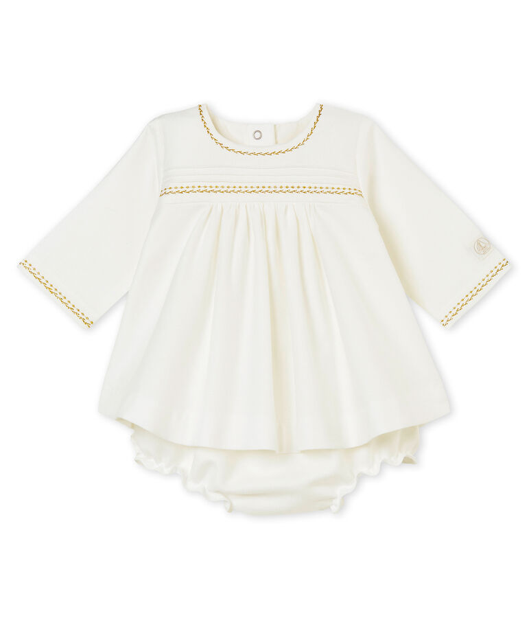 Baby girl's dress and bloomers white