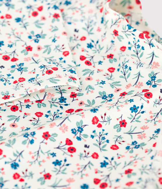 Children's UV-protective long-sleeved floral swim T-shirt MARSHMALLOW white/MULTICO white