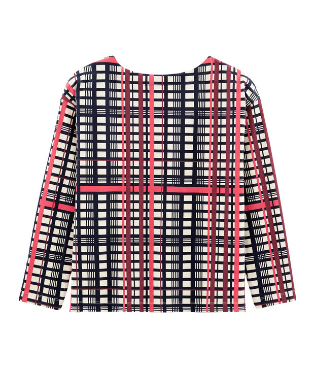 Women's Checked Sailor Top white/multicolor