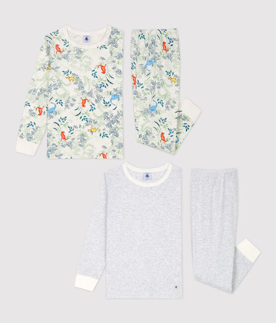 Boys' Pinstriped Dinosaur Print Cotton Pyjamas - 2-Pack variante 1