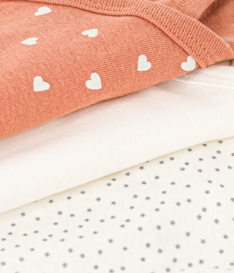 Long-Sleeved Wrapover Cotton Bodysuits - 3-Pack multicolor