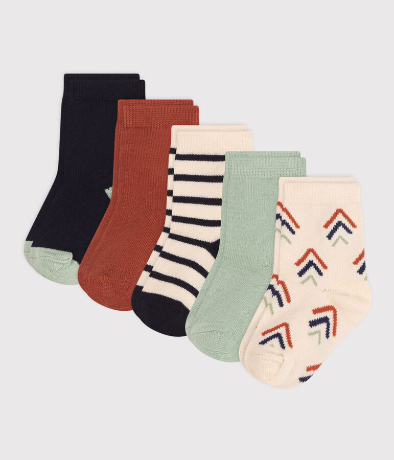 Babies' Printed Cotton Socks - 5-Pack multicolor