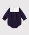 Babies' short plain cotton playsuit with a collar SOIR