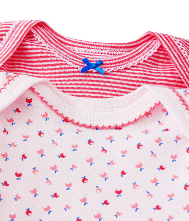 Pack of 2 baby girl bodysuits white