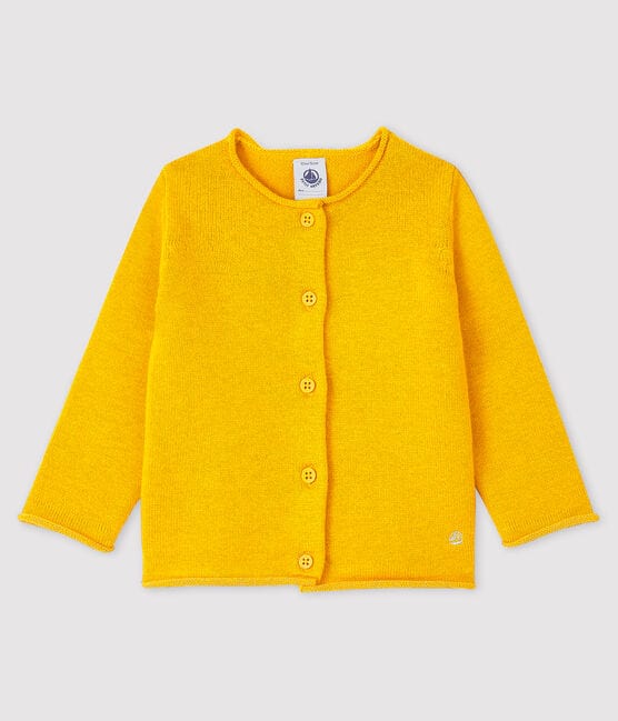 Baby girl's long-sleeved cardigan BOUDOR yellow