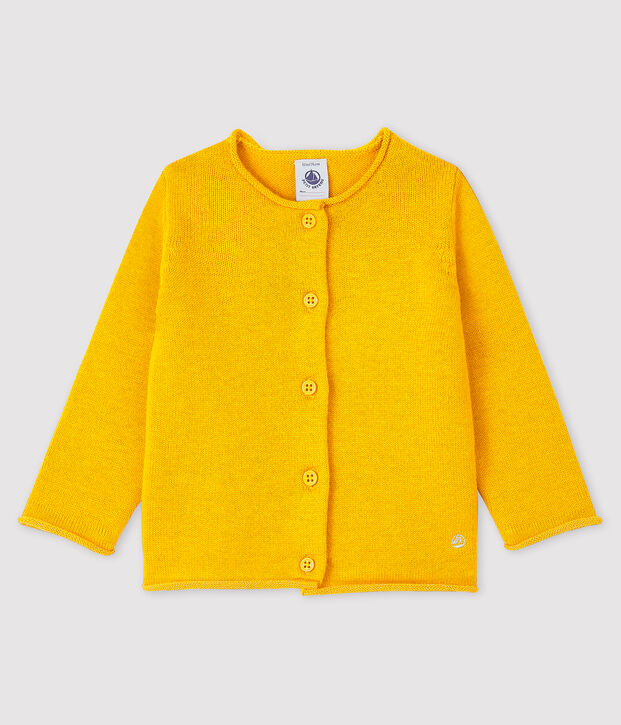 Baby girl's long-sleeved cardigan yellow