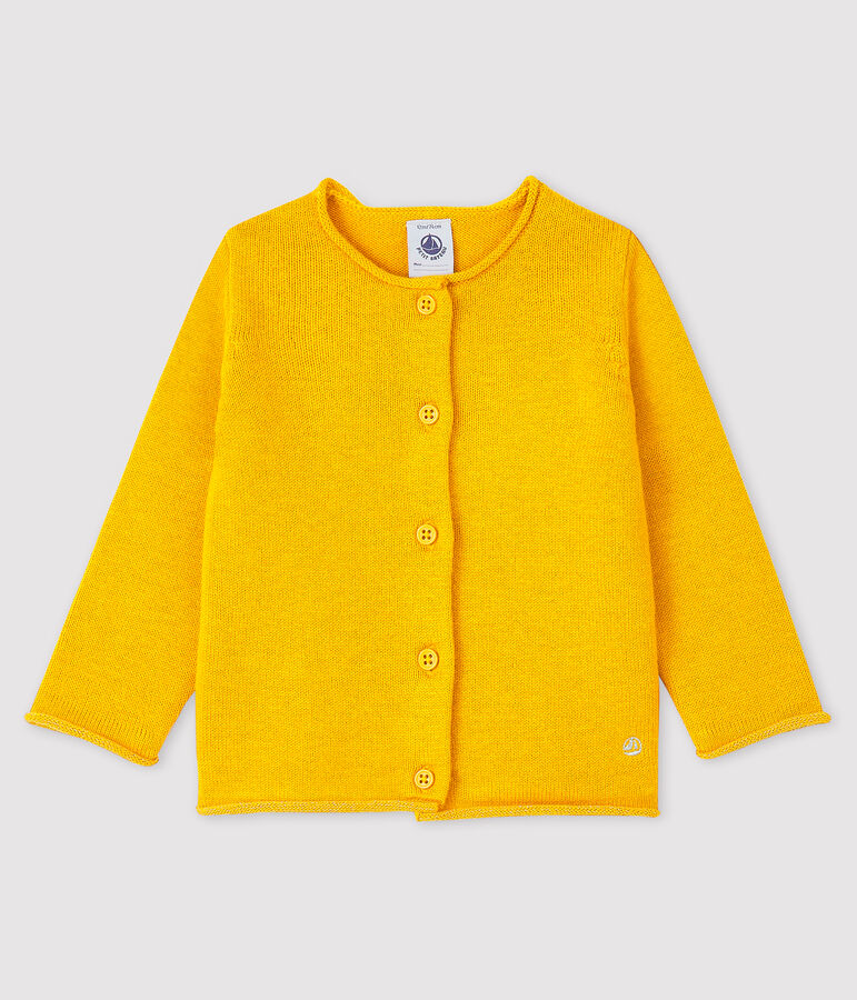 Baby girl's long-sleeved cardigan yellow