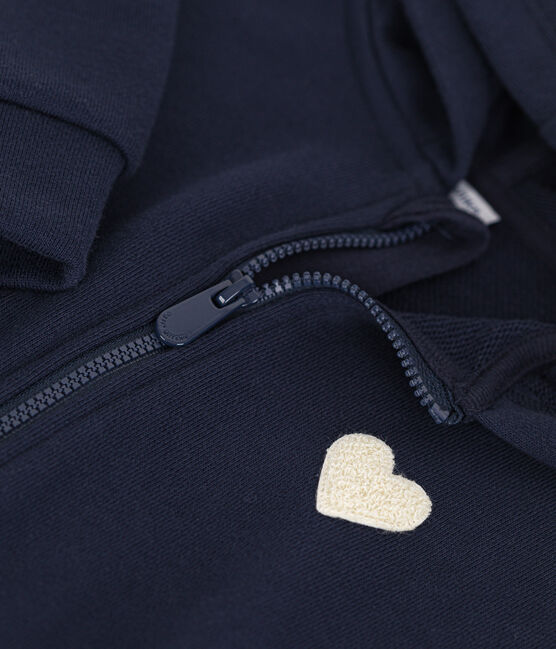 Girls' hooded zip-up fleece sweatshirt SMOKING blue
