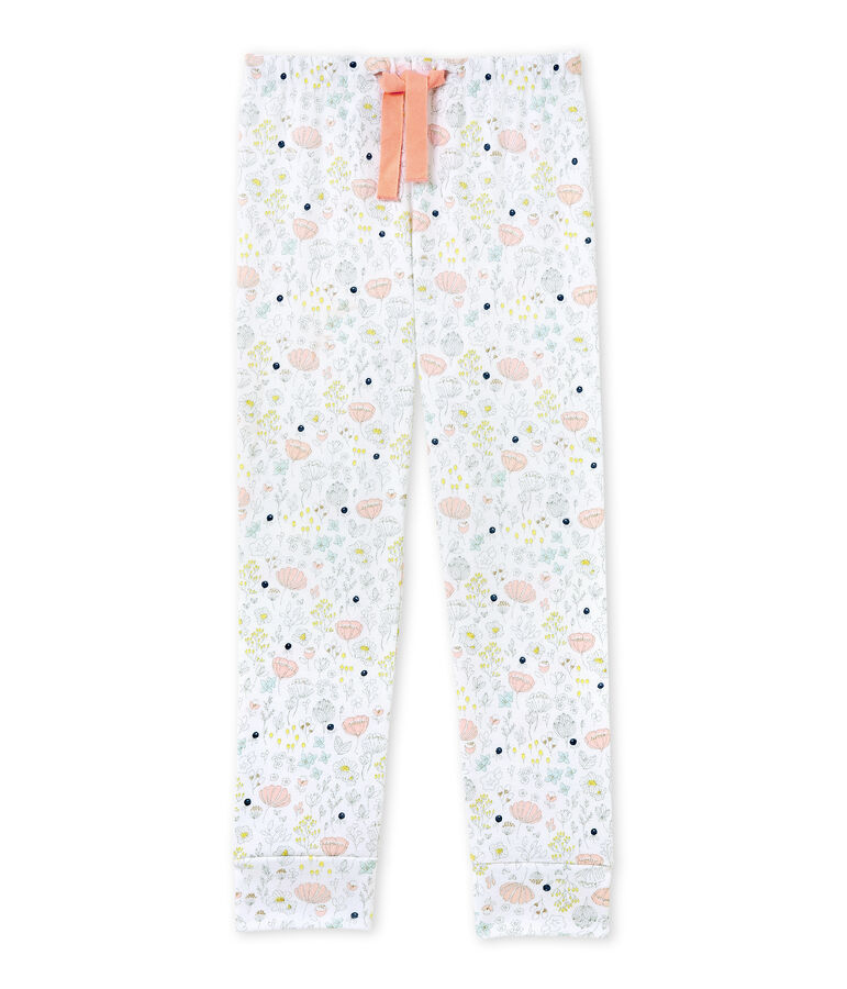 Girls' coordinating pyjama trousers white/pink/multicolor