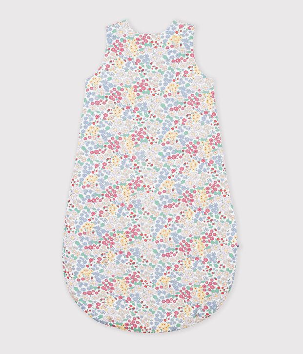 Babies' 2 TOG flower-print cotton sleeping bag white/multicolor