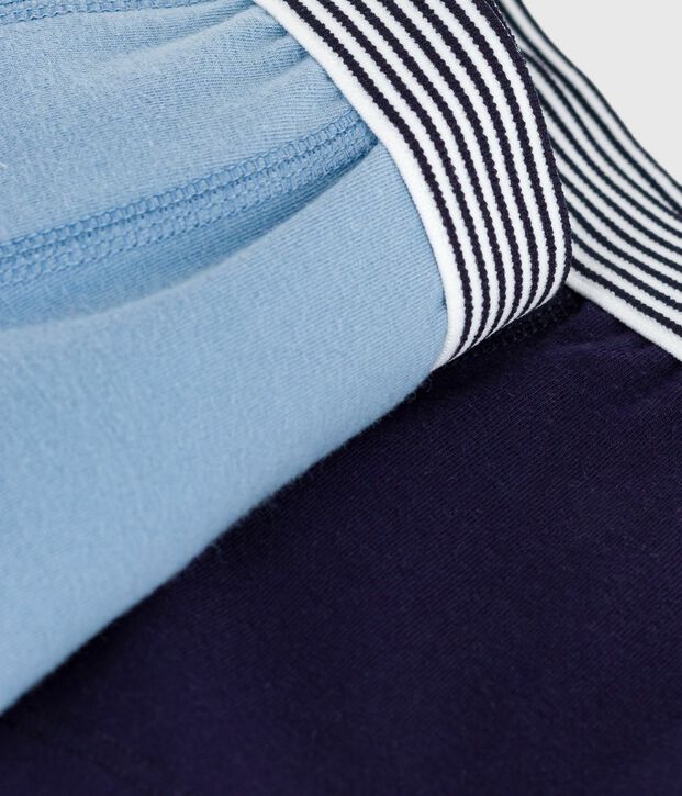 Pack of plain cotton and elastane boxers for children multicolor