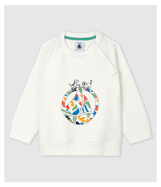 Babies' Cotton Sweatshirt MARSHMALLOW white