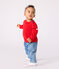 Babies' sailor jumper in plain wool and cotton POMPEI red
