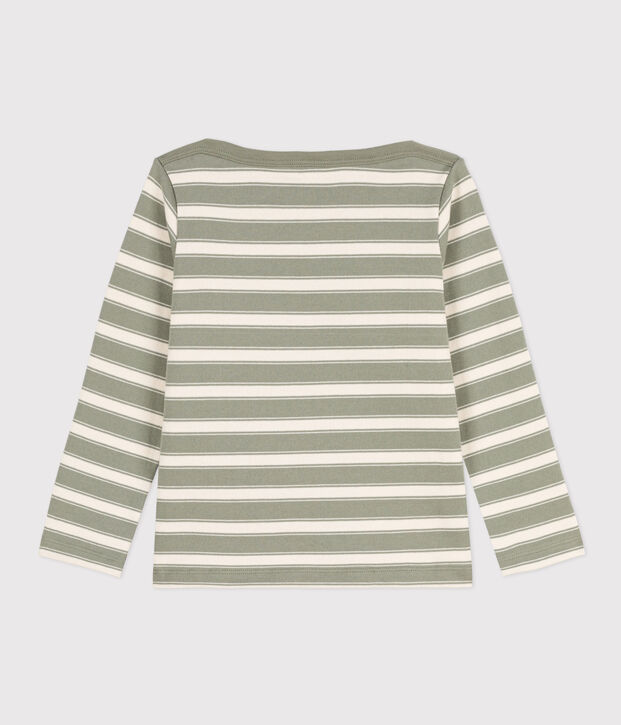 Children's Unisex Thick Cotton Breton Top green/ecru