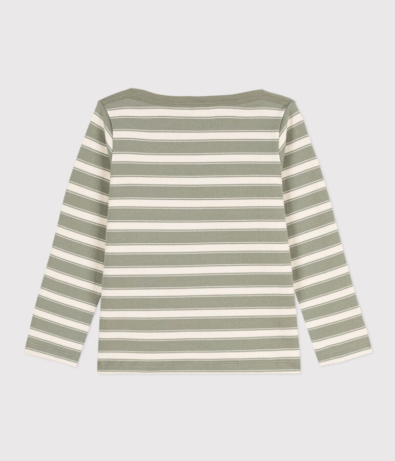 Children's Unisex Thick Cotton Breton Top green/ecru