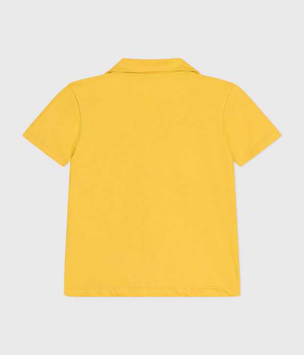 Boys' Short-Sleeved Cotton Polo Shirt yellow